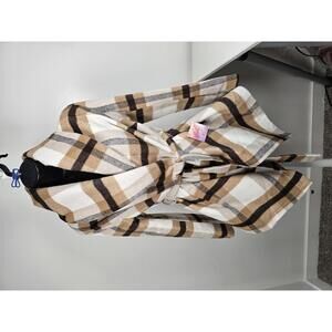 Chicwish NWT Plaid Wool Blend Shawl Jacket XS